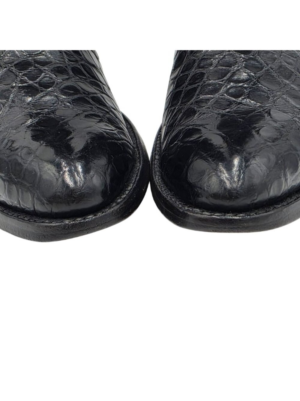 Vintage Justin Exotic Black Alligator Belly Cowboy Western Boots Mens size 9.5D - Picture 12 of 16
